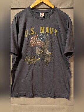 Vintage U.S. Navy Graphic Tee- Dark Gray